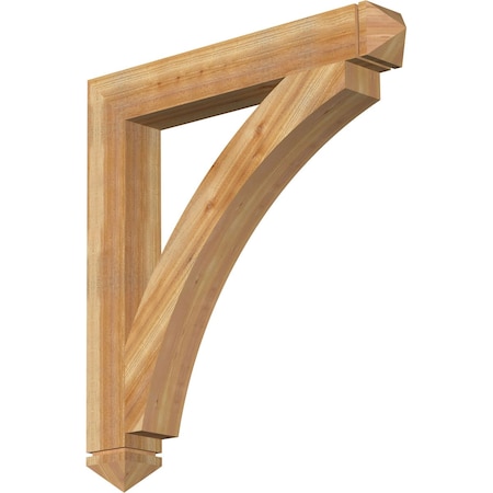 Ekena Millwork Thorton Arts & Crafts Rough Sawn Bracket, Western Red Cedar, 6"W x 44"D x 48"H BKT06X44X48THR03RWR